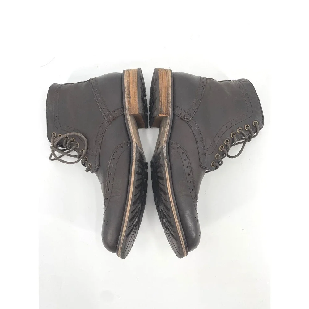 Aldo Wingtip Boots Mens 42 US 9 Brown Leather Brogue Lace Up Classic Academia